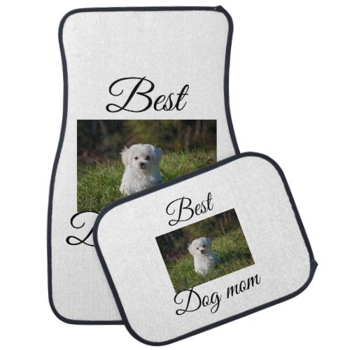 Simple colorful animal add name photo dog mom gift car floor mat