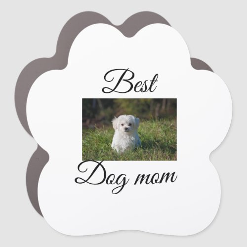 Simple colorful animal add name photo dog mom gift car magnet