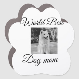 Simple colorful animal add name photo dog mom gift car magnet