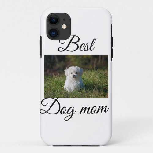 Simple colorful animal add name photo dog mom gift iPhone 11 case