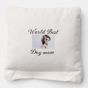 Simple colorful animal add name photo dog mom gift cornhole bags