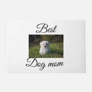 Simple colorful animal add name photo dog mom gift doormat