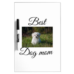 Simple colorful animal add name photo dog mom gift dry erase board