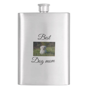 Simple colorful animal add name photo dog mom gift flask