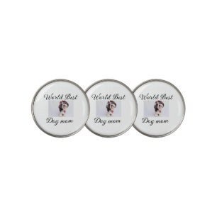 Simple colorful animal add name photo dog mom gift golf ball marker