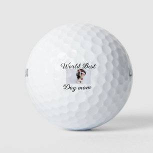 Simple colorful animal add name photo dog mom gift golf balls