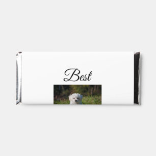 Simple colorful animal add name photo dog mom gift hershey bar favors