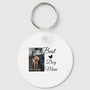 Simple colorful animal add name photo dog mom gift keychain