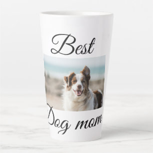 Simple colorful animal add name photo dog mom gift latte mug