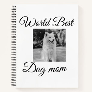 Simple colorful animal add name photo dog mom gift notebook