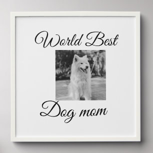 Simple colorful animal add name photo dog mom gift peel and stick photo tile