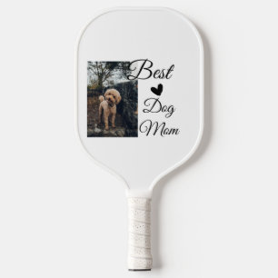 Simple colorful animal add name photo dog mom gift pickleball paddle