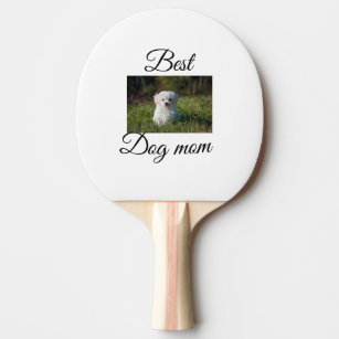 Simple colorful animal add name photo dog mom gift ping pong paddle