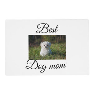 Simple colorful animal add name photo dog mom gift placemat