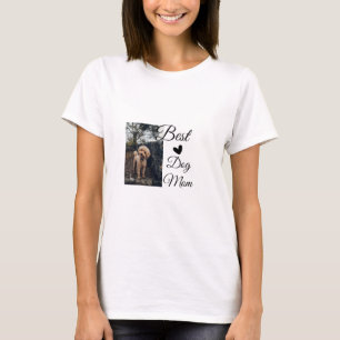 Simple colorful animal add name photo dog mom gift T-Shirt