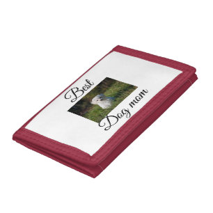 Simple colorful animal add name photo dog mom gift tri-fold wallet