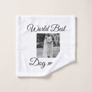 Simple colorful animal add name photo dog mom gift wash cloth