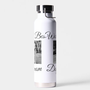 Simple colorful animal add name photo dog mom gift water bottle