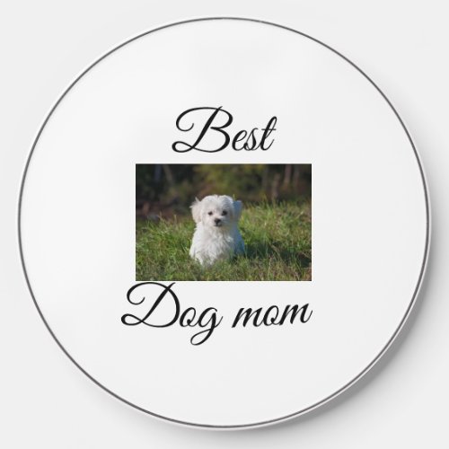 Simple colorful animal add name photo dog mom gift wireless charger 