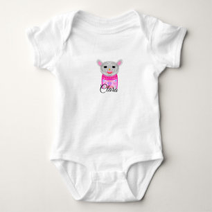 Simple colorful animal watercolor add name custom baby bodysuit