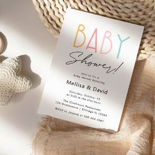 Simple Colorful Baby Shower Invitation
