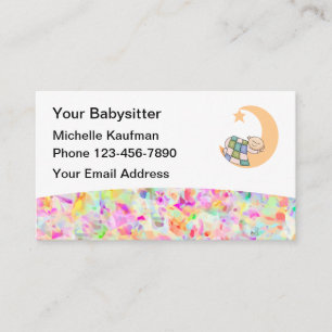 Simple Colorful Babysitter Theme Business Card