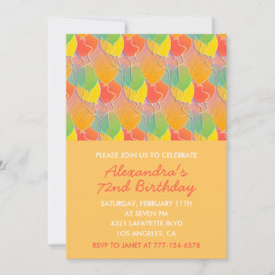 Simple Colorful Balloons 72nd birthday Invitation