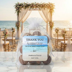 Simple Colorful Beach Wedding Thank You Square Sticker
