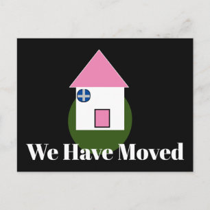 Simple Colorful Black New Home Announcement   Postcard