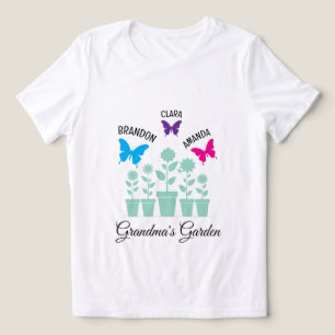 Simple Colorful Butterflies Grandchildren Grandma Tri-Blend Shirt