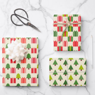 Simple Colorful Christmas Geometric Wrapping Paper