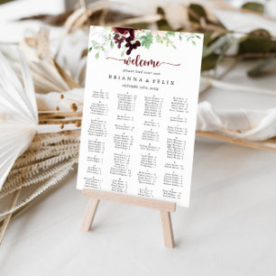 Simple Colorful Classic Alphabetical Seating Chart