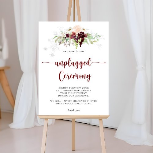 Simple Colorful Classic Floral Unplugged Ceremony  Poster