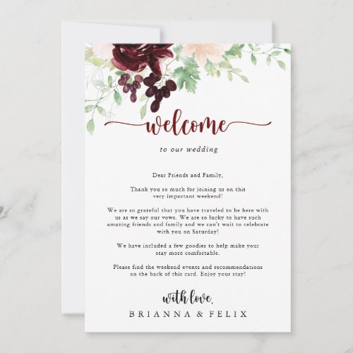 Simple Colorful Classic Wedding Welcome Letter