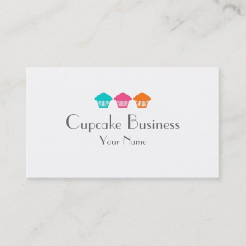 Simple colorful cupcakes bakery business cards