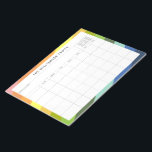 Simple Colorful Custom Family Planner Calendar Notepad<br><div class="desc">Modern Rainbow Diagonal Stripes Geometric Pattern Personalized Family Planner and Calendar Notepad</div>