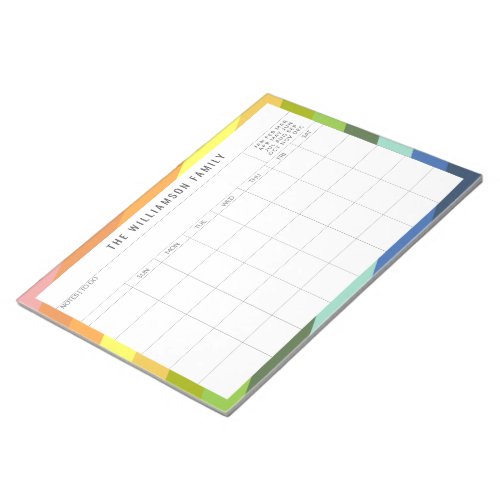 Simple Colorful Custom Family Planner Calendar Notepad