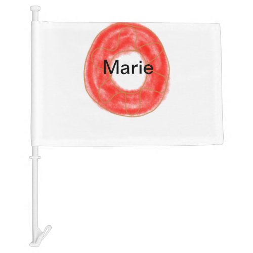 Simple colorful donuts add name minimal custom  th car flag