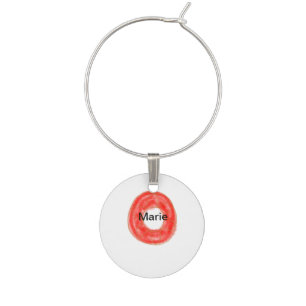 Simple colorful donuts add name minimal custom th wine charm