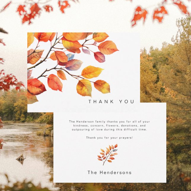 Simple Colorful Fall Foliage Funeral Thank You (Creator Uploaded)