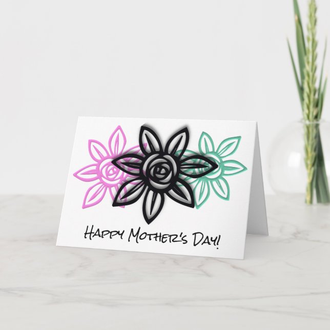 Simple Colorful Floral Mother's Day Card (Front)