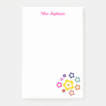 Simple Colorful Floral Teacher Name  Post-it Notes