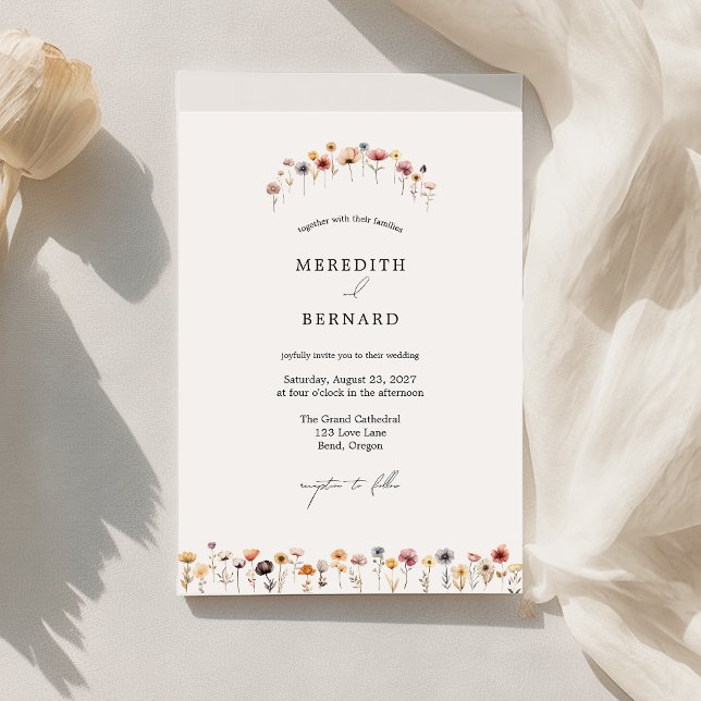 Simple Colorful Floral Wedding Invitation (Creator Uploaded)