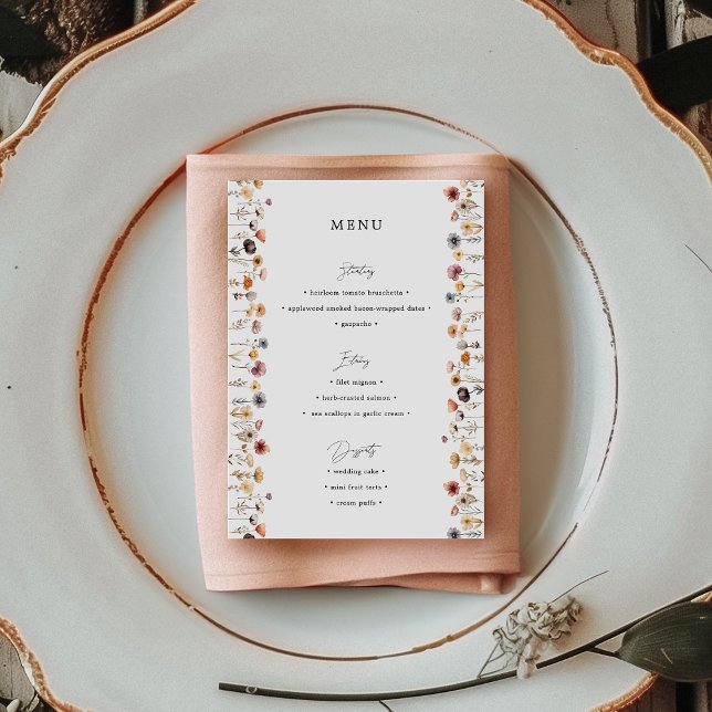 Simple Colorful Floral Wedding Menu (Creator Uploaded)
