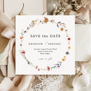 Simple Colorful Floral Wedding Save The Date