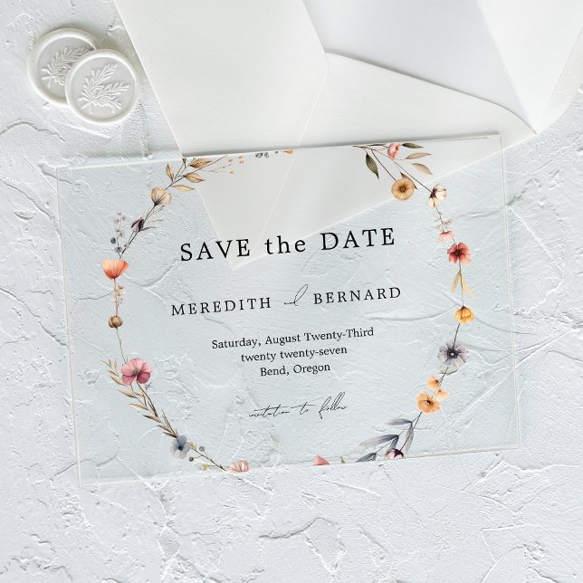 Simple Colorful Floral Wedding Save the Date (Creator Uploaded)