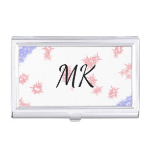 Simple colorful glitter spark pattern add monogram business card case