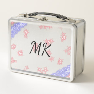 Simple colorful glitter spark pattern add monogram metal lunch box