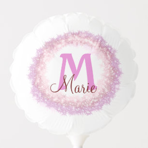 Simple colorful glitter sparkle add name monogram balloon
