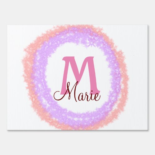 Simple colorful glitter sparkle add name monogram  sign